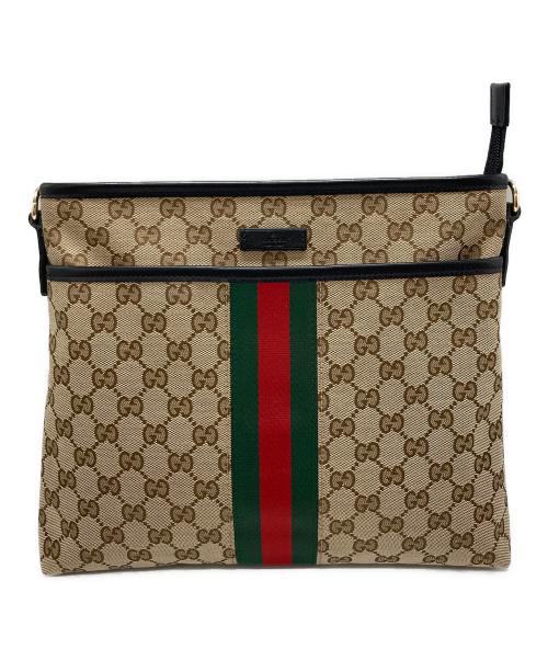 GUCCI（グッチ）GUCCI (グッチ) GGキャンバス シェリーライン ショルダーバッグ ベージュの古着・服飾アイテム