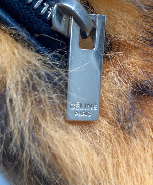 CELINE（セリーヌ）CELINE (セリーヌ) Leopard Print Shearling Soho Clutch Pouch Bag ブラウン×ブラックの古着・服飾アイテム