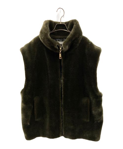 a point etc（アー ポワン ウテセ）a point etc (アー ポワン ウテセ) a point エコファーベスト オリーブ サイズ:SIZE TUの古着・服飾アイテム