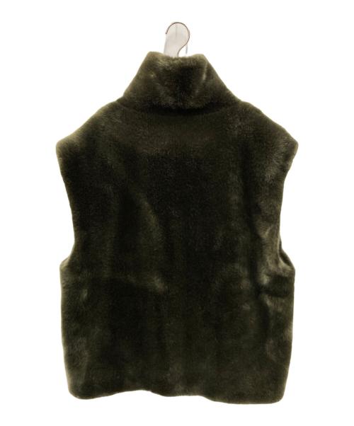 a point etc（アー ポワン ウテセ）a point etc (アー ポワン ウテセ) a point エコファーベスト オリーブ サイズ:SIZE TUの古着・服飾アイテム