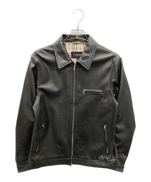 BURBERRY BLACK LABEL（バーバリーブラックレーベル）BURBERRY BLACK LABEL (バーバリーブラックレーベル) ラムレザージャケット ブラック サイズ:Lの古着・服飾アイテム