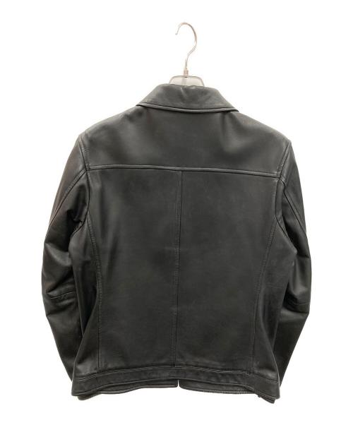 BURBERRY BLACK LABEL（バーバリーブラックレーベル）BURBERRY BLACK LABEL (バーバリーブラックレーベル) ラムレザージャケット ブラック サイズ:Lの古着・服飾アイテム