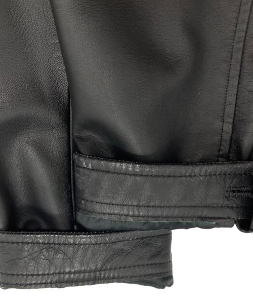 BURBERRY BLACK LABEL（バーバリーブラックレーベル）BURBERRY BLACK LABEL (バーバリーブラックレーベル) ラムレザージャケット ブラック サイズ:Lの古着・服飾アイテム