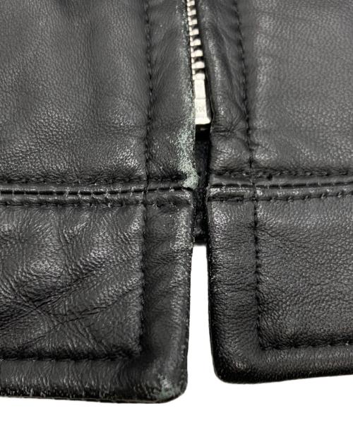 BURBERRY BLACK LABEL（バーバリーブラックレーベル）BURBERRY BLACK LABEL (バーバリーブラックレーベル) ラムレザージャケット ブラック サイズ:Lの古着・服飾アイテム