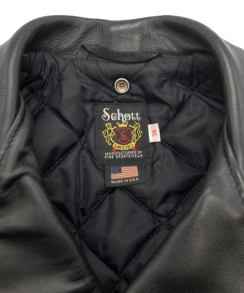 Schott（ショット）Schott (ショット) ダブルライダースジャケット ブラック サイズ:Sの古着・服飾アイテム