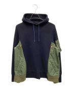 sacaiサカイ）の古着「Sponge Sweat x MA-1 Hoodie」｜ネイビー