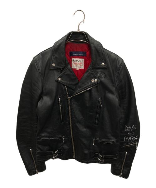 Lewis Leathers（ルイスレザース）Lewis Leathers (ルイスレザース) COMME des GARCONS (コムデギャルソン) LIGHTNING FOREVERダブルライダースジャケット ブラック サイズ:40の古着・服飾アイテム