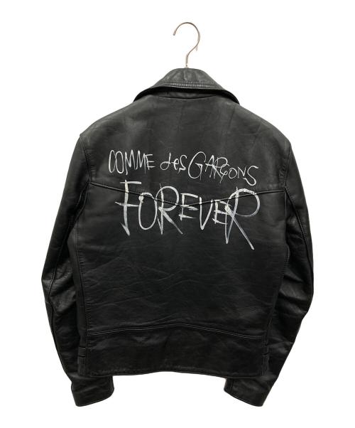 Lewis Leathers（ルイスレザース）Lewis Leathers (ルイスレザース) COMME des GARCONS (コムデギャルソン) LIGHTNING FOREVERダブルライダースジャケット ブラック サイズ:40の古着・服飾アイテム