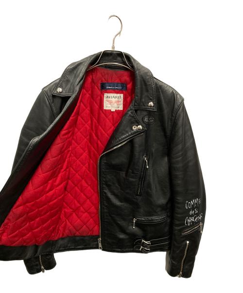 Lewis Leathers（ルイスレザース）Lewis Leathers (ルイスレザース) COMME des GARCONS (コムデギャルソン) LIGHTNING FOREVERダブルライダースジャケット ブラック サイズ:40の古着・服飾アイテム