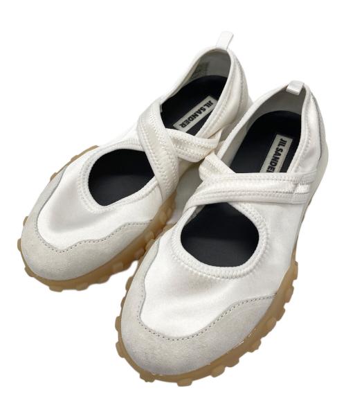 JIL SANDER（ジルサンダー）JIL SANDER (ジルサンダー) Moon cross over balet flats ホワイト サイズ:SIZE 38の古着・服飾アイテム