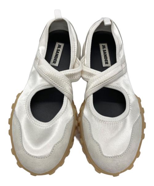 JIL SANDER（ジルサンダー）JIL SANDER (ジルサンダー) Moon cross over balet flats ホワイト サイズ:SIZE 38の古着・服飾アイテム