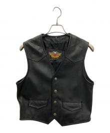HARLEY-DAVIDSON（ハーレーダビッドソン）の古着「【古着】レザーベスト」｜ブラック