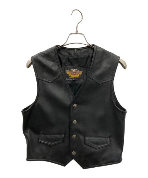 HARLEY-DAVIDSON（ハーレーダビッドソン）HARLEY-DAVIDSON (ハーレーダビッドソン) 【古着】レザーベスト ブラック サイズ:Lの古着・服飾アイテム