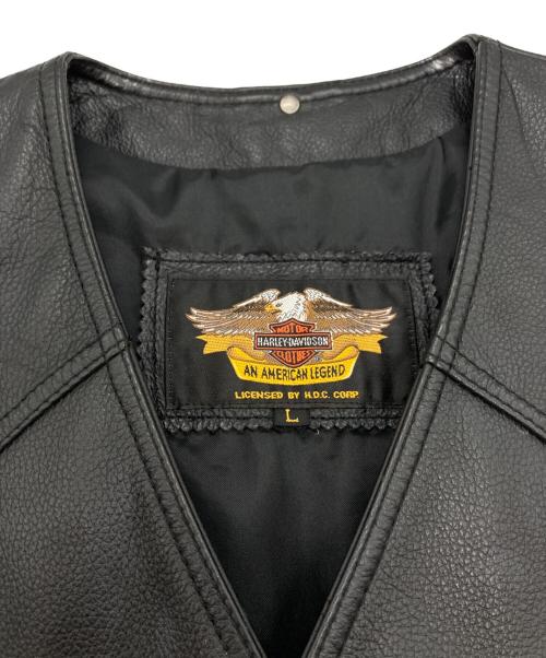 HARLEY-DAVIDSON（ハーレーダビッドソン）HARLEY-DAVIDSON (ハーレーダビッドソン) 【古着】レザーベスト ブラック サイズ:Lの古着・服飾アイテム