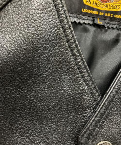 HARLEY-DAVIDSON（ハーレーダビッドソン）HARLEY-DAVIDSON (ハーレーダビッドソン) 【古着】レザーベスト ブラック サイズ:Lの古着・服飾アイテム