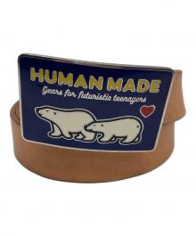 HUMAN MADE（ヒューマンメイド）の古着「SOUVENIR LEATHER BELT」｜ブルー×ブラウン