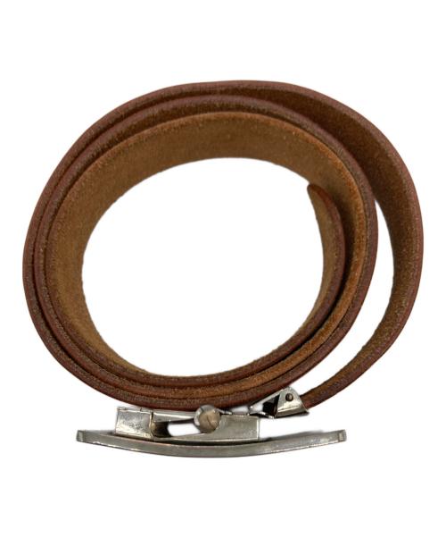 HUMAN MADE（ヒューマンメイド）HUMAN MADE (ヒューマンメイド) SOUVENIR LEATHER BELT ブルー×ブラウンの古着・服飾アイテム