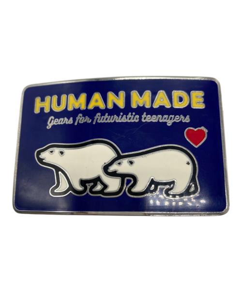 HUMAN MADE（ヒューマンメイド）HUMAN MADE (ヒューマンメイド) SOUVENIR LEATHER BELT ブルー×ブラウンの古着・服飾アイテム