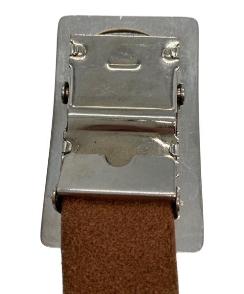 HUMAN MADE（ヒューマンメイド）HUMAN MADE (ヒューマンメイド) SOUVENIR LEATHER BELT ブルー×ブラウンの古着・服飾アイテム