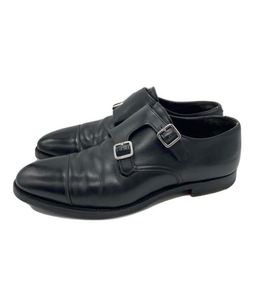 Crockett & Jones（クロケット＆ジョーンズ）Crockett & Jones (クロケット＆ジョーンズ) UNITED ARROWS (ユナイテッドアローズ) ダブルモンクストラップシューズ ブラック サイズ:SIZE 7 1/2の古着・服飾アイテム