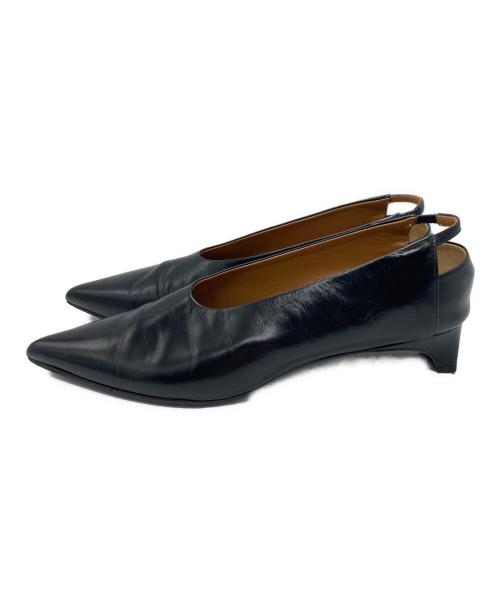 6(ROKU) BEAUTY&YOUTH（ロク ビューティーアンドユース）6(ROKU) BEAUTY&YOUTH (ロク ビューティーアンドユース) OE CRACK PUMPS ブラック サイズ:SIZE 36の古着・服飾アイテム