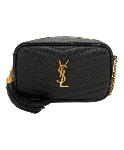 Saint Laurent Paris（サンローランパリ）Saint Laurent Paris (サンローランパリ) ルー・シェブロン レザー カメラ クロスボディバッグ ブラックの古着・服飾アイテム