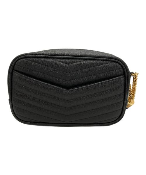 Saint Laurent Paris（サンローランパリ）Saint Laurent Paris (サンローランパリ) ルー・シェブロン レザー カメラ クロスボディバッグ ブラックの古着・服飾アイテム