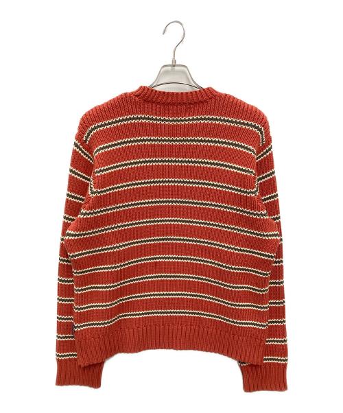 stussy（ステューシー）stussy (ステューシー) CHUNKY COTTON STRIPE SWEATER レッド サイズ:Sの古着・服飾アイテム
