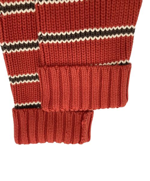 stussy（ステューシー）stussy (ステューシー) CHUNKY COTTON STRIPE SWEATER レッド サイズ:Sの古着・服飾アイテム