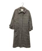 RIVE DROITEリヴドロワ）の古着「チェックステンカラーコート」｜グレー