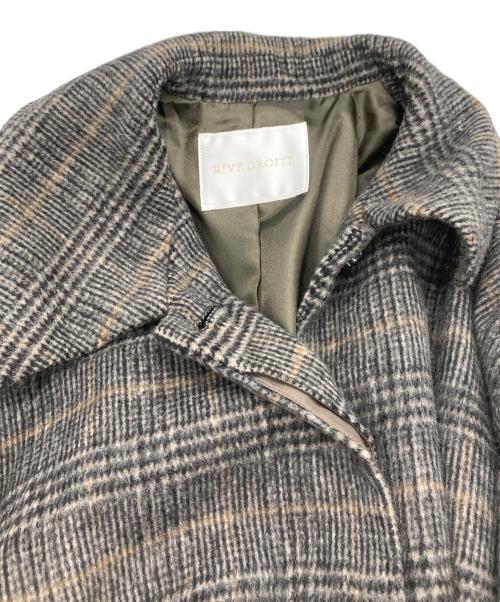 RIVE DROITE（リヴドロワ）RIVE DROITE (リヴドロワ) チェックステンカラーコート グレー サイズ:SIZE 36の古着・服飾アイテム