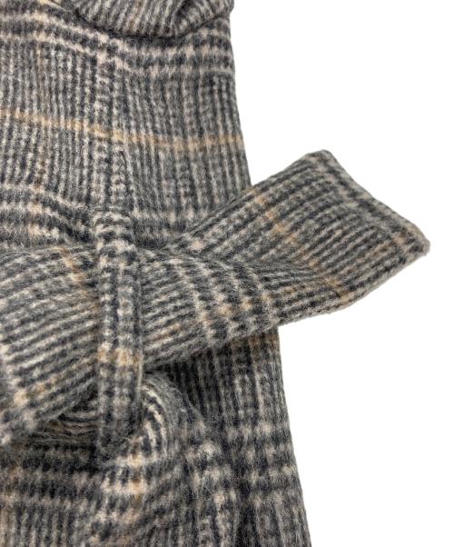 RIVE DROITE（リヴドロワ）RIVE DROITE (リヴドロワ) チェックステンカラーコート グレー サイズ:SIZE 36の古着・服飾アイテム