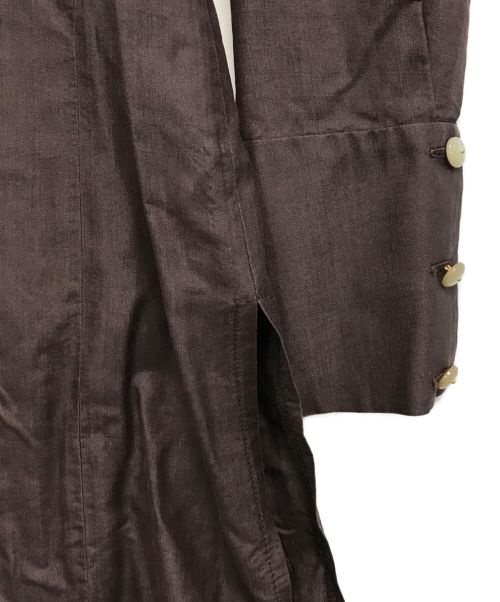 CHRISTOPHE LEMAIRE（クリストフ ルメール）CHRISTOPHE LEMAIRE (クリストフ ルメール) デザインシルクシャツワンピース ブラウン サイズ:Mの古着・服飾アイテム