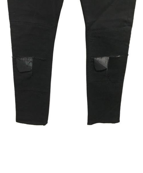 eYe COMME des GARCONS JUNYAWATANABE MAN（アイ コム デ ギャルソン ジュンヤ ワタナベ マン）eYe COMME des GARCONS JUNYAWATANABE MAN (コム デ ギャルソン ジュンヤ ワタナベ マン) LEVI'S (リーバイス) クラッシュニー加工デニムパンツ ブラック サイズ:w32の古着・服飾アイテム