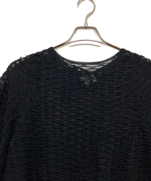 DRAWER（ドゥロワー）DRAWER (ドゥロワー) スレッドパターンバックリボンニット ブラック サイズ:1の古着・服飾アイテム