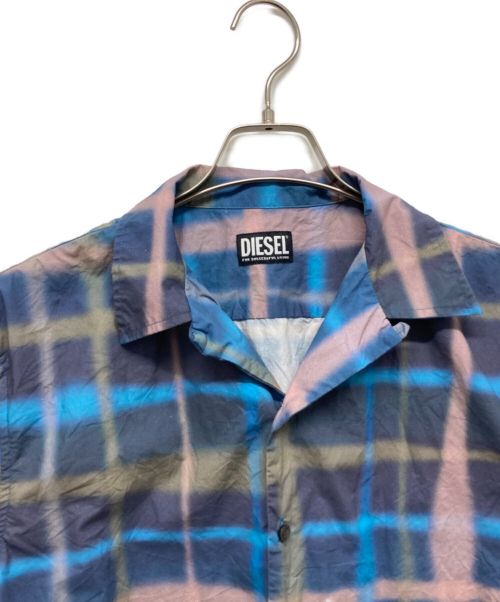 DIESEL（ディーゼル）DIESEL (ディーゼル) オーバーチェックシャツ ブルー サイズ:46の古着・服飾アイテム