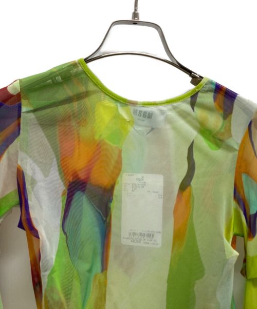 MSGM（エムエスジーエム）MSGM (エムエスジーエム) シアーブラウス 黄緑 サイズ:Lの古着・服飾アイテム