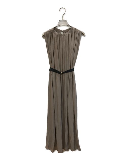 VERMEIL par iena（ヴェルメイユ パー イエナ）VERMEIL par iena (ヴェルメイユ パー イエナ) ギャザーノースリーブワンピース ベージュ サイズ:Fの古着・服飾アイテム