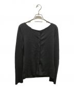 FOXEY NEWYORKフォクシーニューヨーク）の古着「ロゴプレートカーディガン」｜グレー