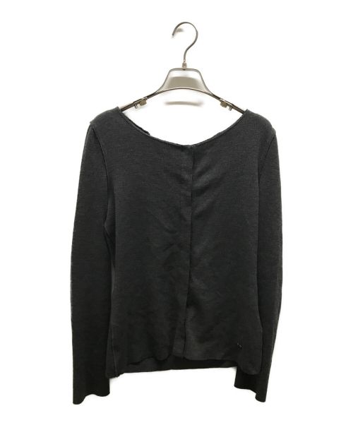 FOXEY NEWYORK（フォクシーニューヨーク）FOXEY NEWYORK (フォクシーニューヨーク) ロゴプレートカーディガン グレー サイズ:38の古着・服飾アイテム