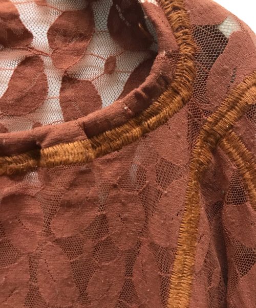 Jean Paul Gaultier FEMME（ジャンポールゴルチエ フェム）Jean Paul Gaultier FEMME (ジャンポールゴルチェフェム) レースケープ ブラウン サイズ:40の古着・服飾アイテム