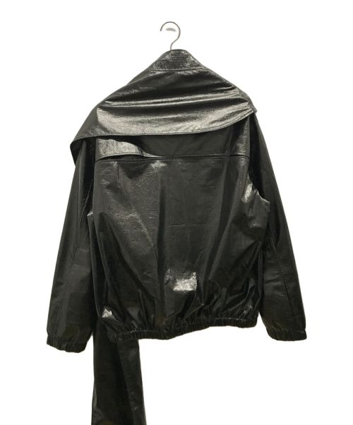 T/SEHNE（ティー セーヌ）T/SEHNE (ティー セーヌ) PLEATED SHAWL BOMBER JACET ブラック サイズ:46の古着・服飾アイテム