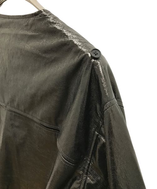 T/SEHNE（ティー セーヌ）T/SEHNE (ティー セーヌ) PLEATED SHAWL BOMBER JACET ブラック サイズ:46の古着・服飾アイテム