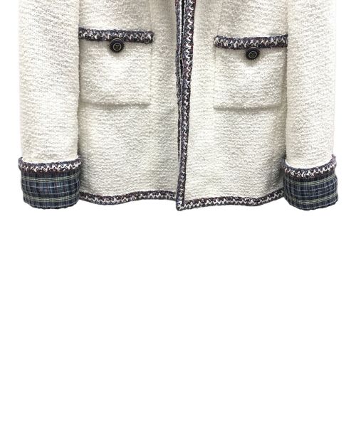 CHANEL（シャネル）CHANEL (シャネル) ココ釦ツイードジャケット ホワイト サイズ:34の古着・服飾アイテム