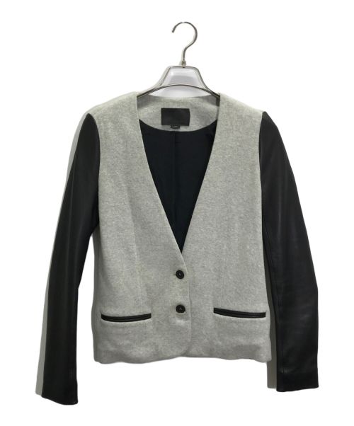 ALEXANDER WANG（アレキサンダー・ワン）ALEXANDER WANG (アレキサンダーワング) レザースリーブジャケット グレー サイズ:Sの古着・服飾アイテム