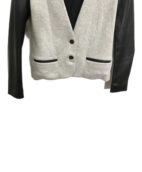 ALEXANDER WANG（アレキサンダー・ワン）ALEXANDER WANG (アレキサンダーワング) レザースリーブジャケット グレー サイズ:Sの古着・服飾アイテム