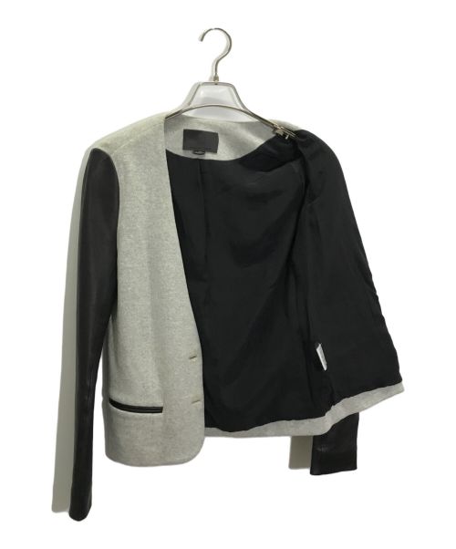 ALEXANDER WANG（アレキサンダー・ワン）ALEXANDER WANG (アレキサンダーワング) レザースリーブジャケット グレー サイズ:Sの古着・服飾アイテム