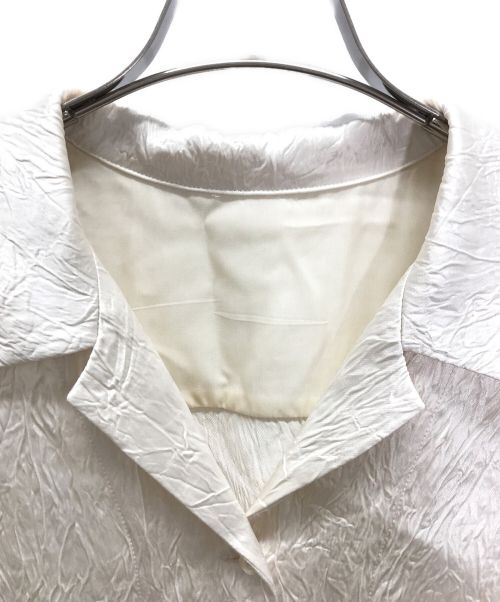 BEAUTY&YOUTH UNITED ARROWS（ビューティーアンドユースユナイテッドアローズ）BEAUTY&YOUTH UNITED ARROWS (ビューティーアンドユースユナイテッドアローズ) アセテートサテン オープンカラーシャツ アイボリー サイズ:記載なしの古着・服飾アイテム