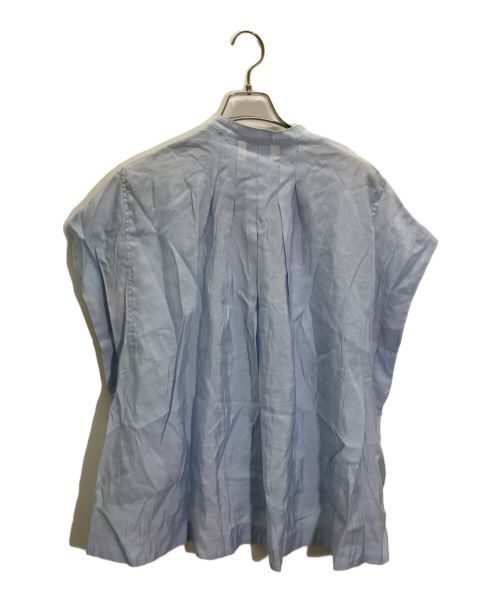 BEARDSLEY（ビアズリー）BEARDSLEY (ビアズリー) パール釦フレンチブラウス スカイブルー サイズ:Fの古着・服飾アイテム