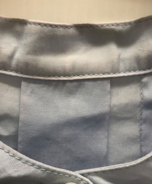 BEARDSLEY（ビアズリー）BEARDSLEY (ビアズリー) パール釦フレンチブラウス スカイブルー サイズ:Fの古着・服飾アイテム